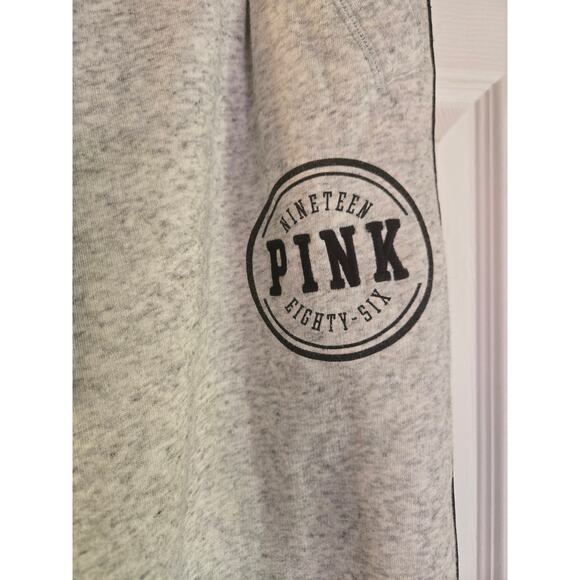 Victoria's Secret PINK Gray Sweatpants Black Stripe Size Small - Picture 3 of 8